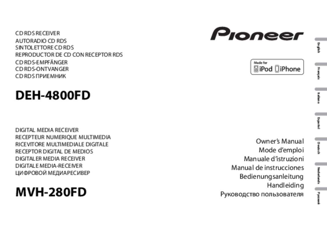 Guide utilisation PIONEER MVH-280FD  de la marque PIONEER