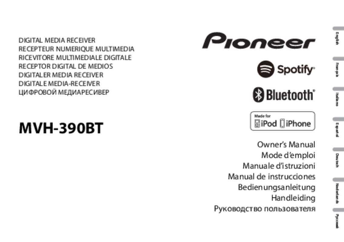 Guide utilisation PIONEER MVH-390BT  de la marque PIONEER