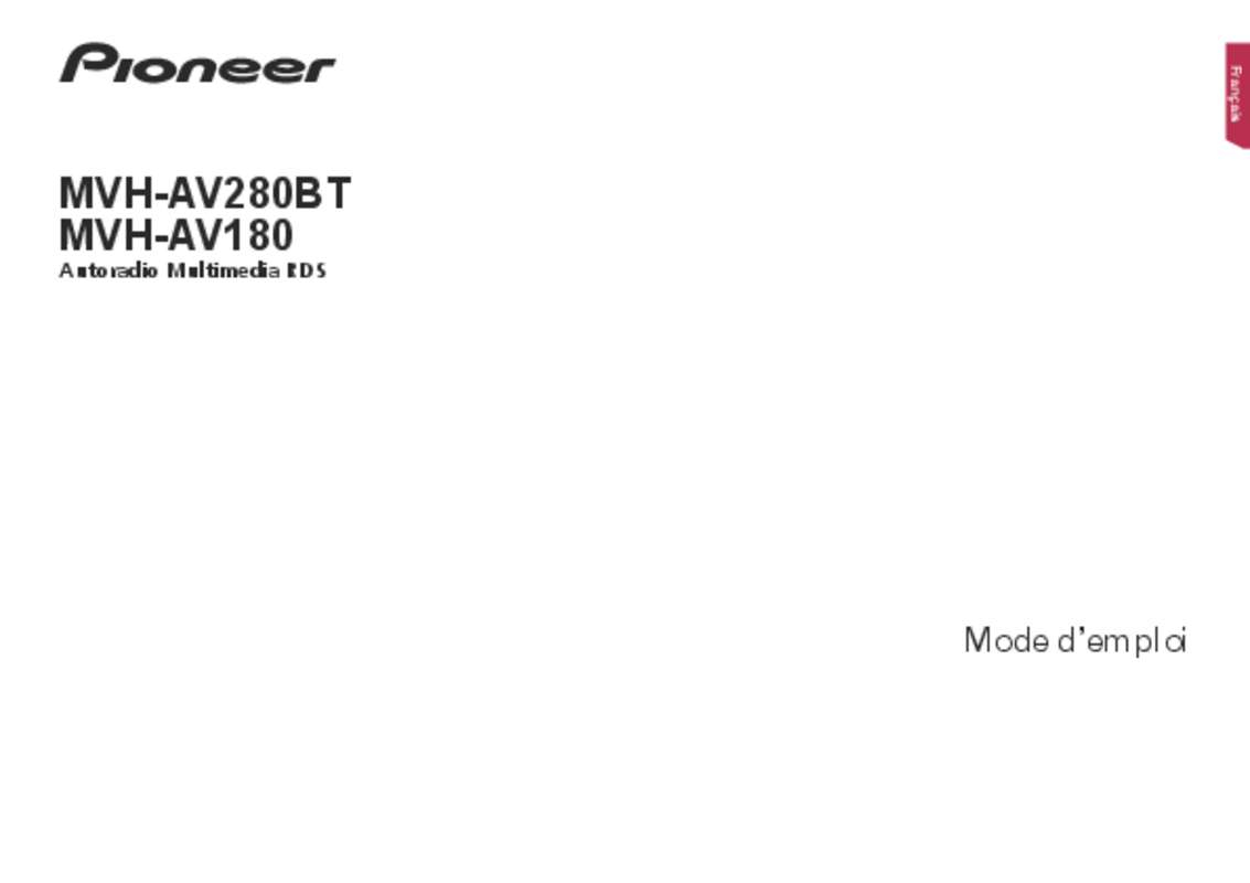 Guide utilisation PIONEER MVH-AV280BT  de la marque PIONEER