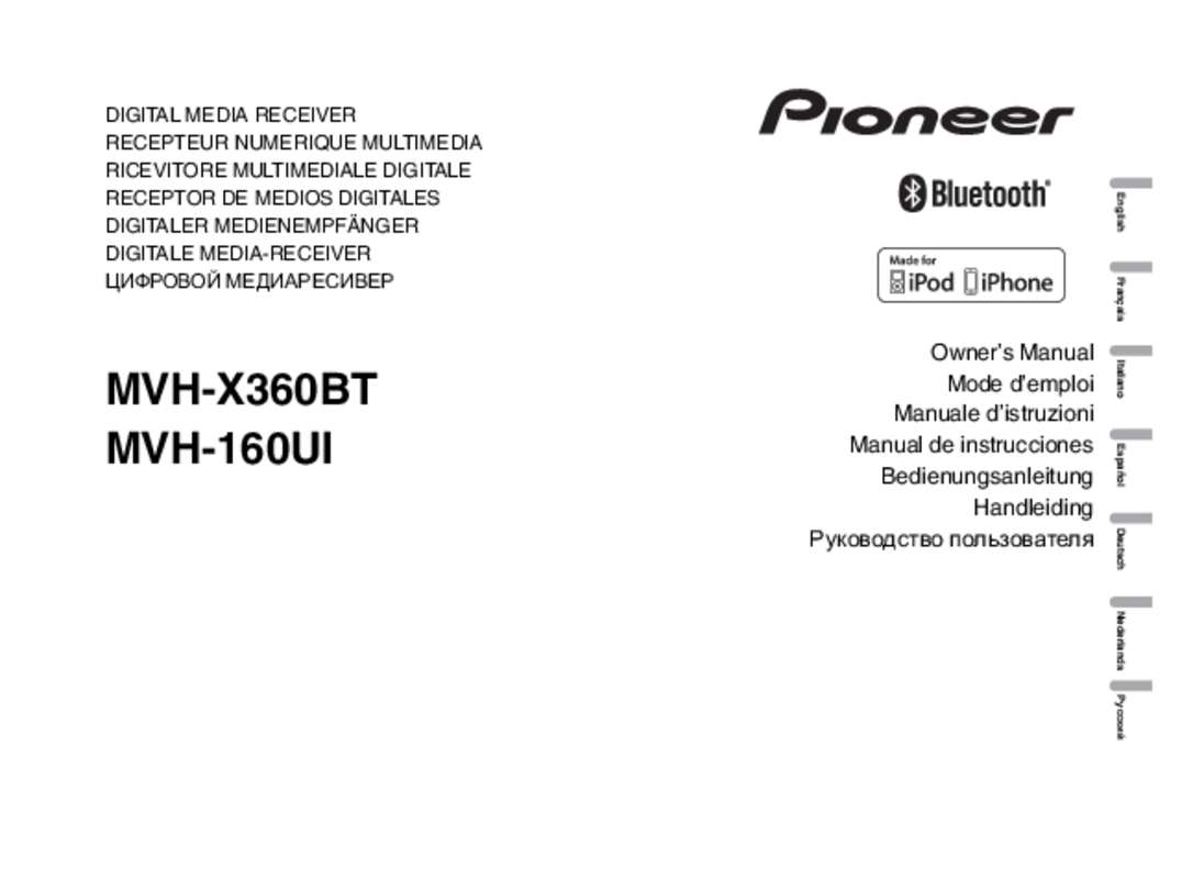 Guide utilisation PIONEER MVH-X360BT  de la marque PIONEER