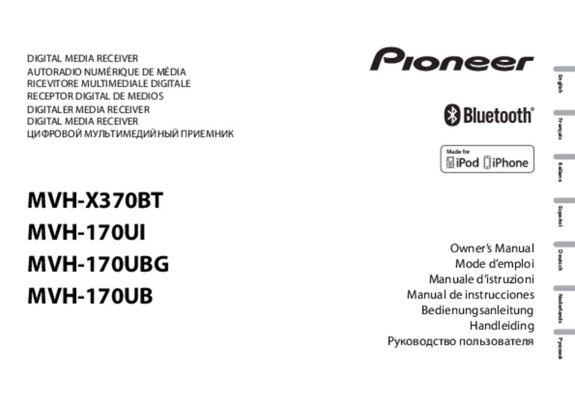Guide utilisation PIONEER MVH-X370BT  de la marque PIONEER
