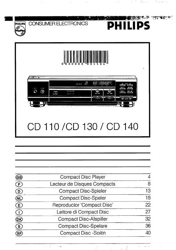Guide utilisation PHILIPS CD110  de la marque PHILIPS