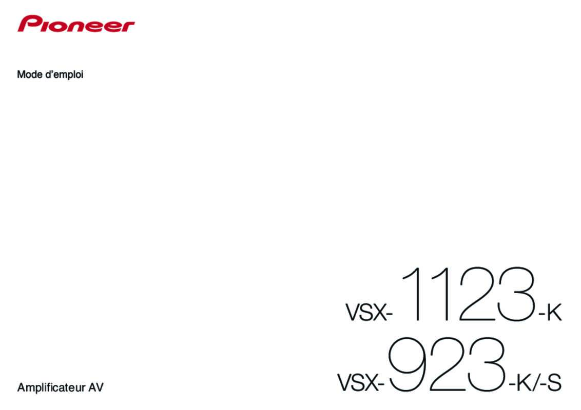 Guide utilisation PIONEER VSX-1123-K  de la marque PIONEER