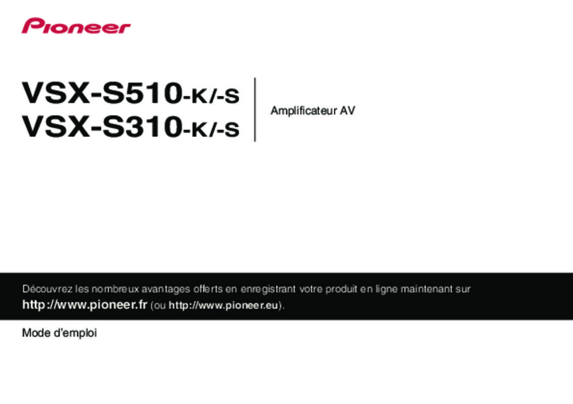 Guide utilisation PIONEER VSX-S310-K  de la marque PIONEER