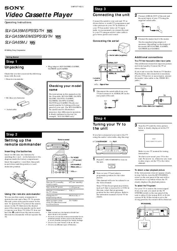 Guide utilisation SONY SLV-GA55ME  de la marque SONY