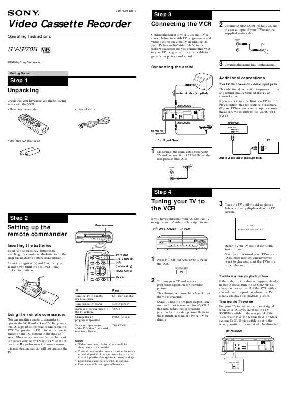 Guide utilisation SONY SLV-SP70R  de la marque SONY