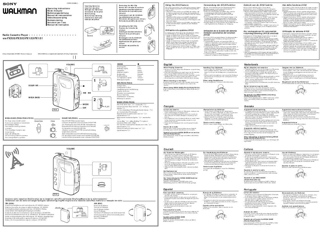 Guide utilisation SONY WM-FX355  de la marque SONY