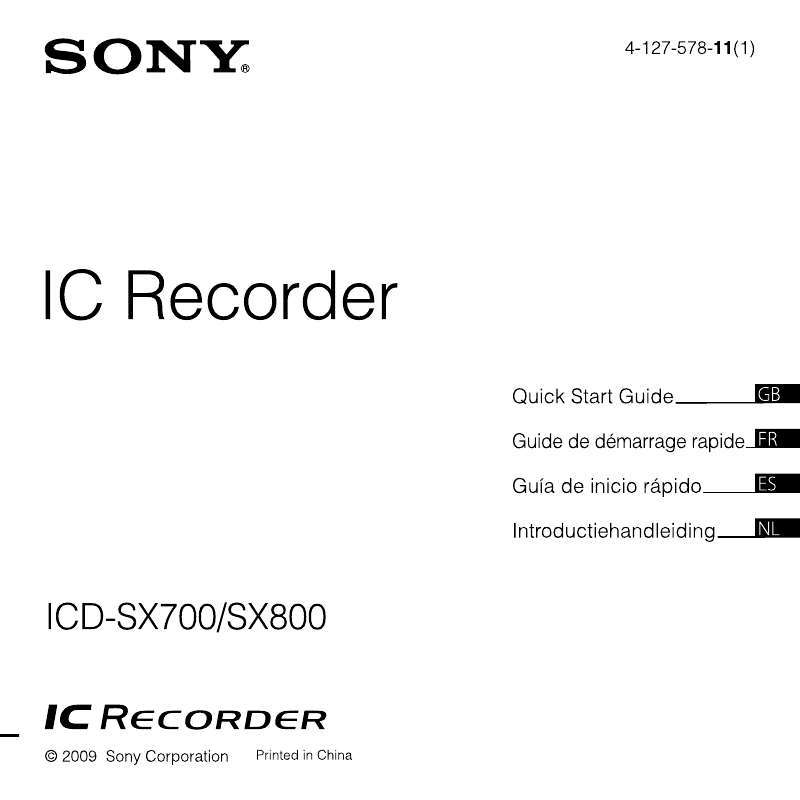 Guide utilisation SONY ICD-SX700  de la marque SONY