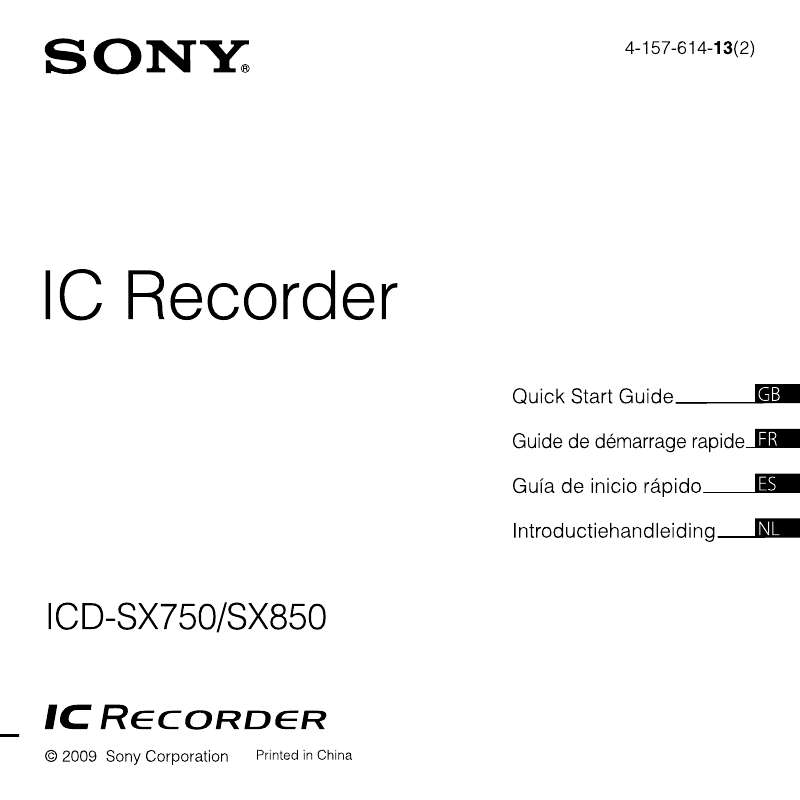 Guide utilisation SONY ICD-SX750  de la marque SONY