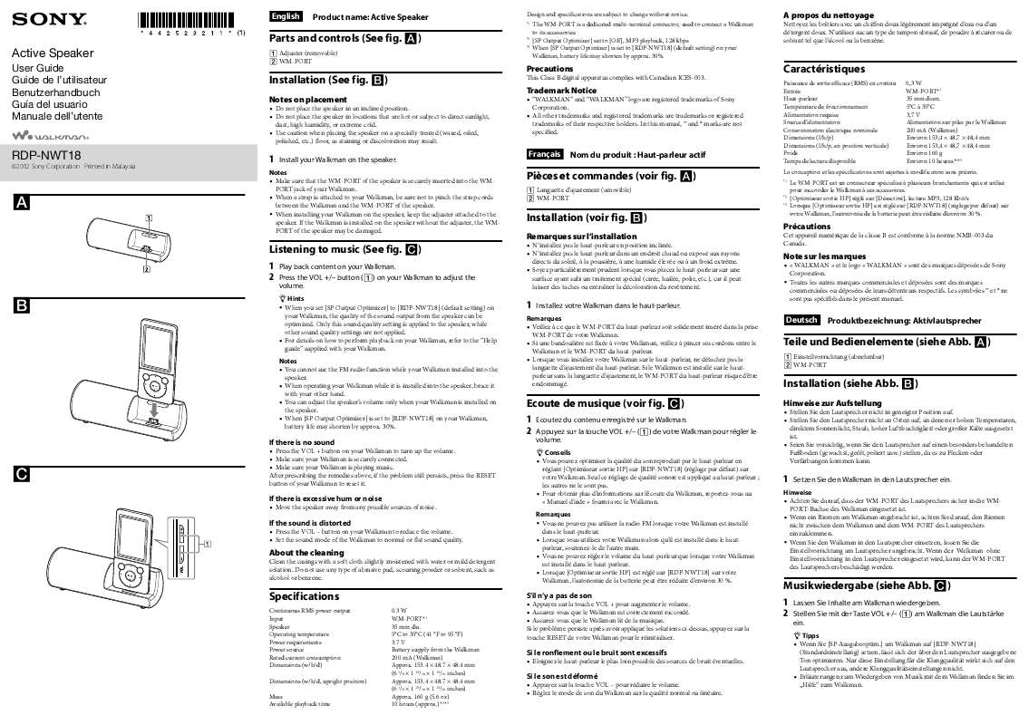 Guide utilisation SONY NWZ-E473K  de la marque SONY