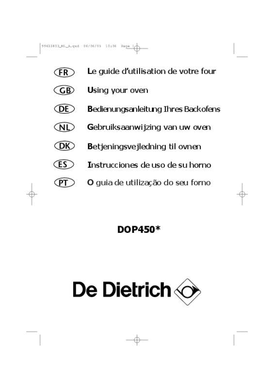 Guide utilisation DE DIETRICH DOP 450 de la marque DE DIETRICH