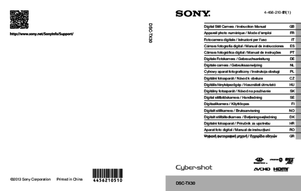 Guide utilisation SONY DSC-TX30  de la marque SONY
