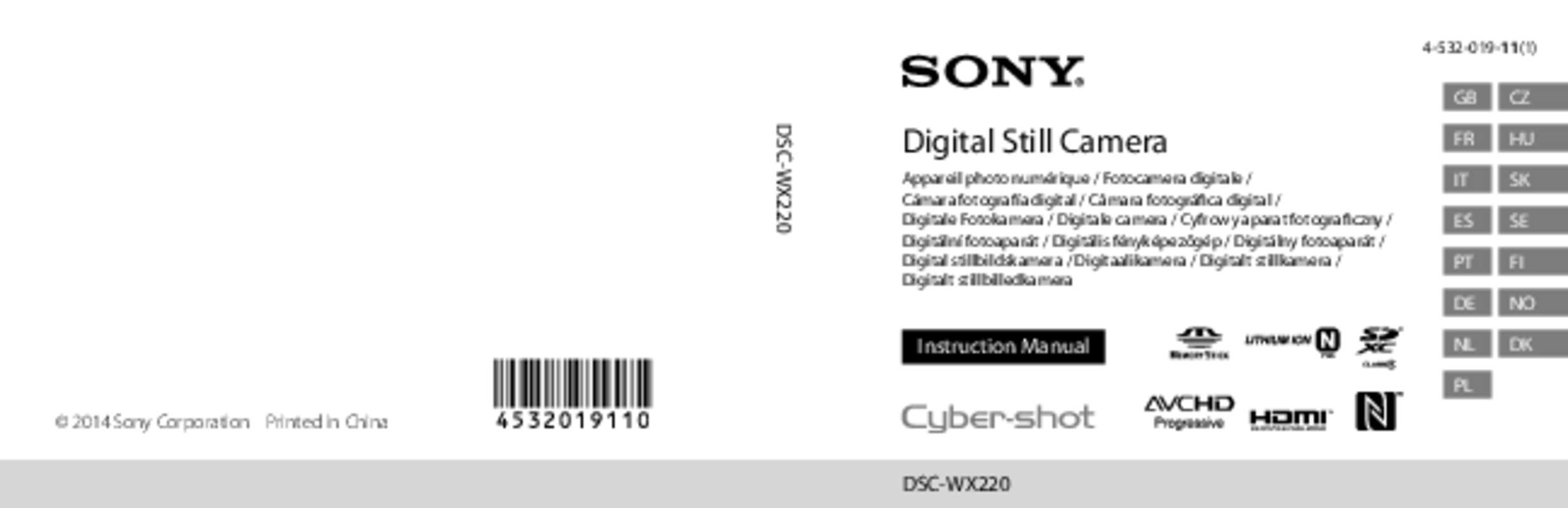 Guide utilisation SONY CYBER-SHOT DSC-WX220  de la marque SONY