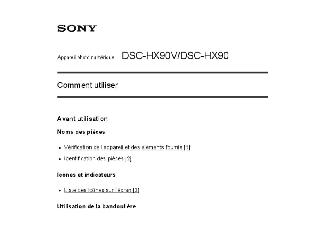 Guide utilisation SONY DSC-HX90V  de la marque SONY