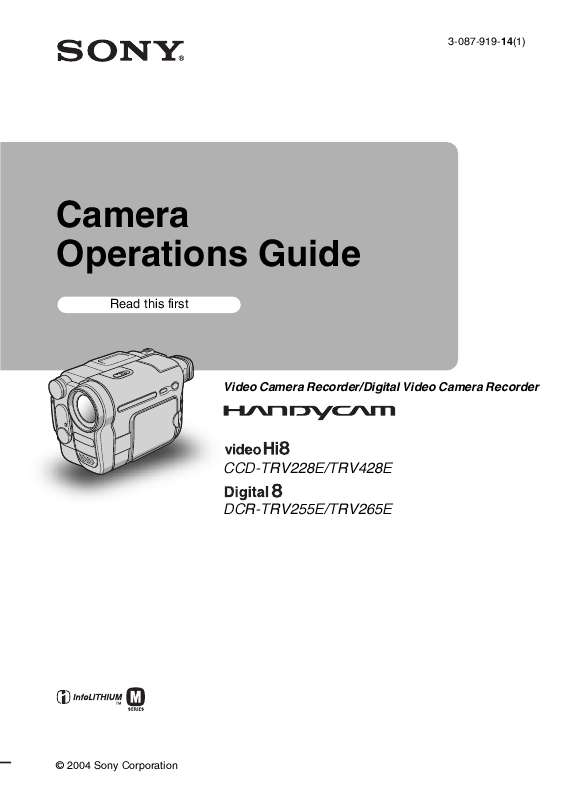 Guide utilisation SONY CCD-TRV228E  de la marque SONY