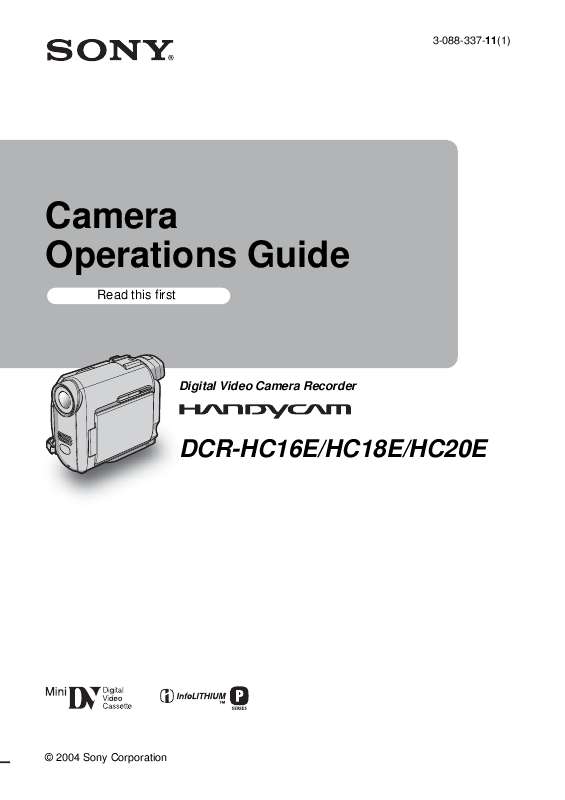 Guide utilisation SONY DCR-HC16E  de la marque SONY