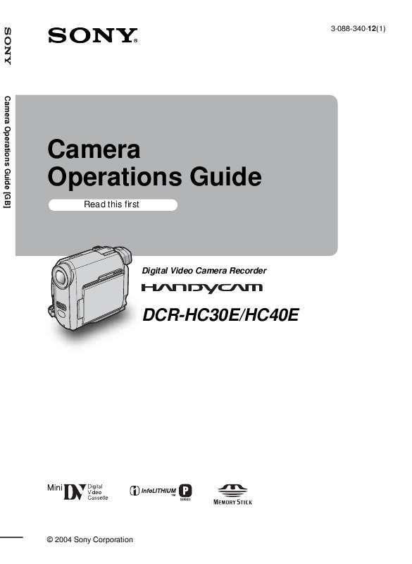 Guide utilisation SONY DCR-HC30E  de la marque SONY