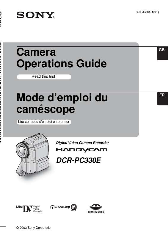 Guide utilisation SONY DCR-PC330E  de la marque SONY