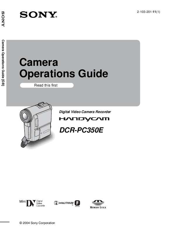 Guide utilisation SONY DCR-PC350E  de la marque SONY