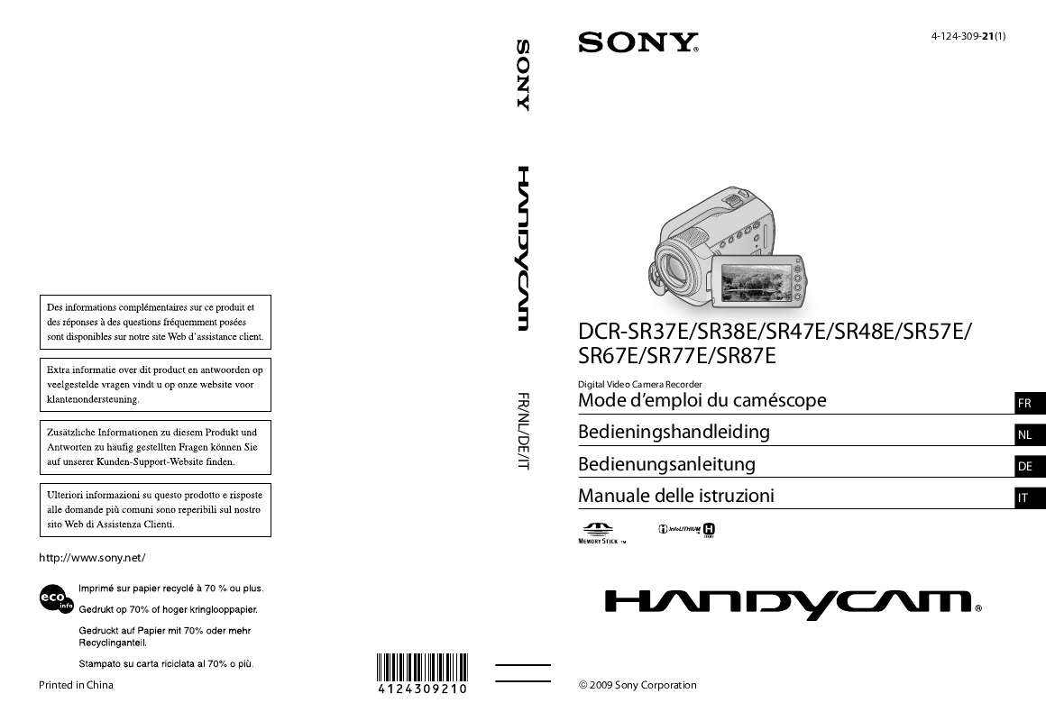 Guide utilisation SONY DCR-SR37E  de la marque SONY