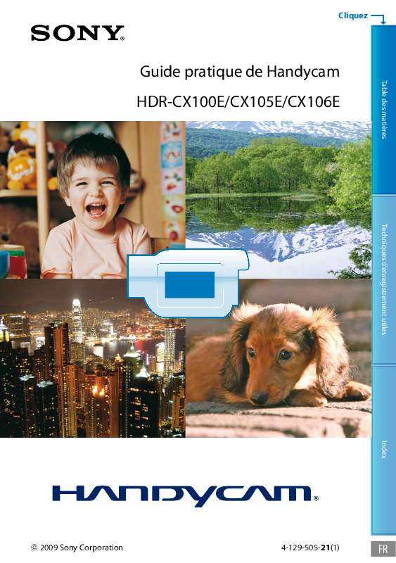 Guide utilisation SONY HDR-CX100E  de la marque SONY