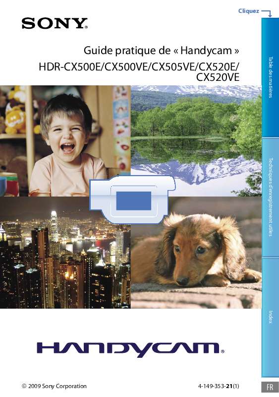 Guide utilisation SONY HDR-CX505VE  de la marque SONY