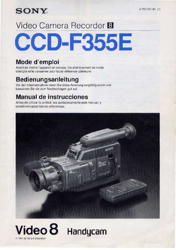 Guide utilisation SONY CCD-F355E  de la marque SONY