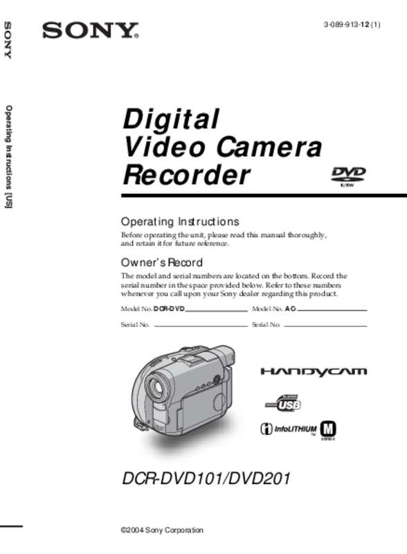 Guide utilisation SONY DCR-DVD101  de la marque SONY