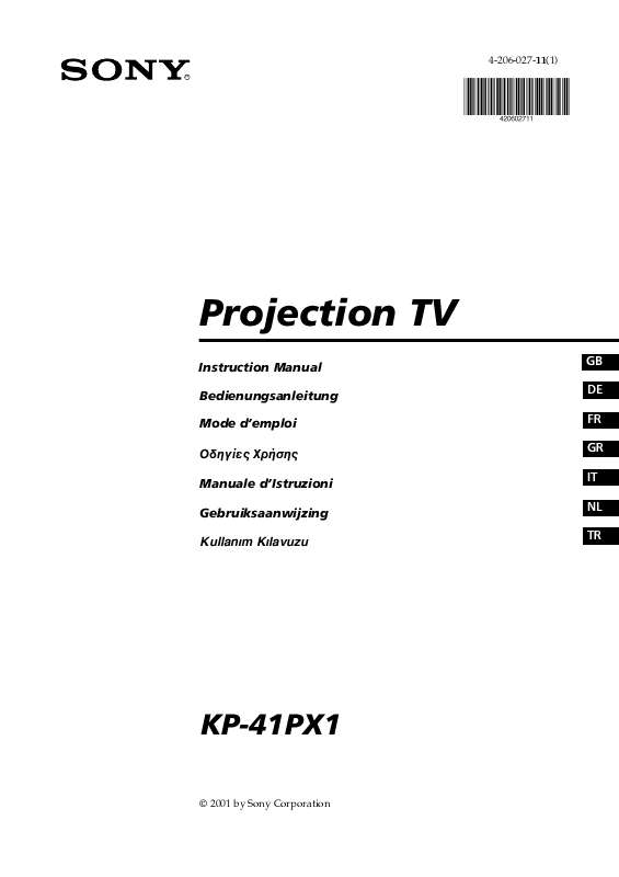 Guide utilisation SONY KP-41PX1  de la marque SONY