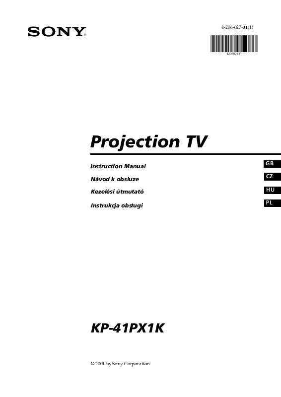 Guide utilisation SONY KP-41PX1K  de la marque SONY