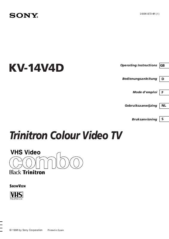 Guide utilisation SONY KV-14V4D  de la marque SONY