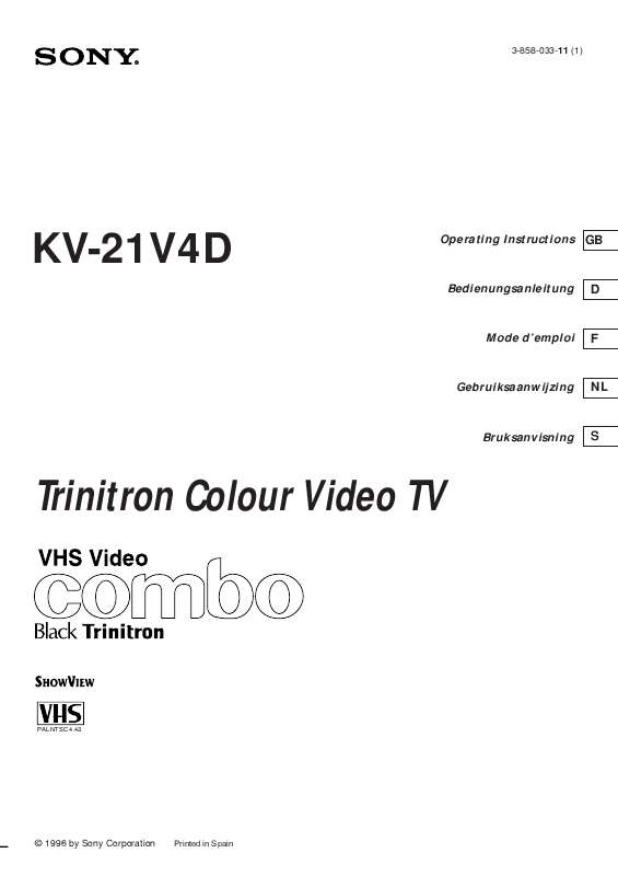 Guide utilisation SONY KV-21V4D  de la marque SONY