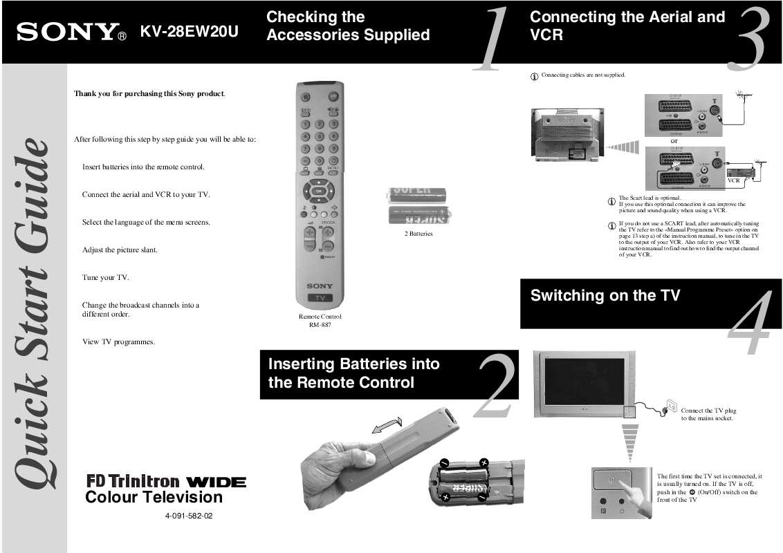 Guide utilisation SONY KV-28EW20U  de la marque SONY