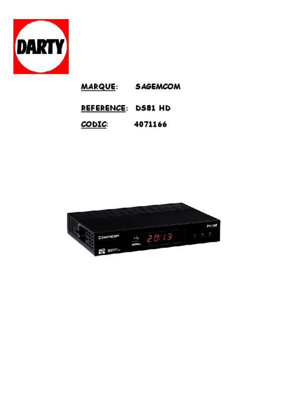 Guide utilisation SAGEM DS81 HD  de la marque SAGEM