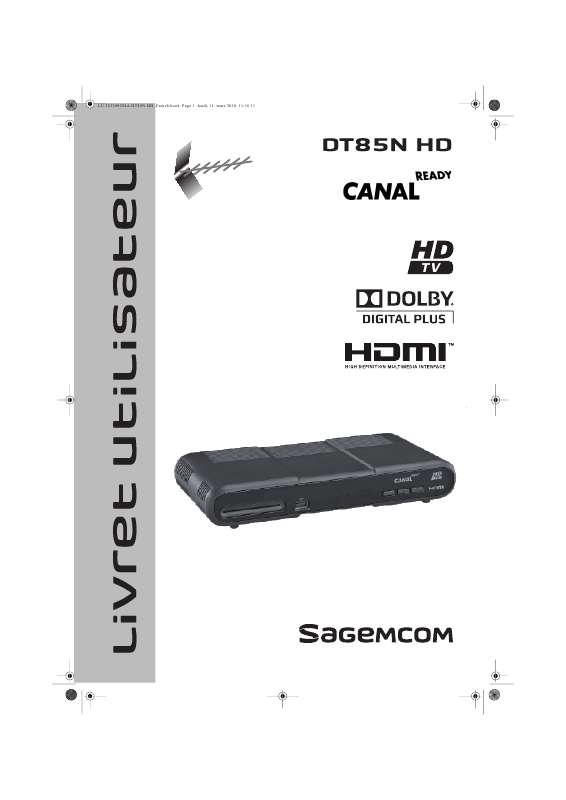 Guide utilisation SAGEM DT85N HD  de la marque SAGEM