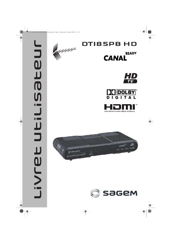 Guide utilisation  SAGEM DTI85PB HD  de la marque SAGEM