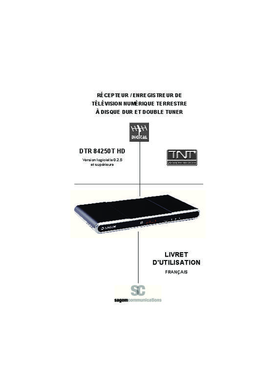 Guide utilisation SAGEM DVR 84250T TNT HD & DTR 84250T HD  de la marque SAGEM