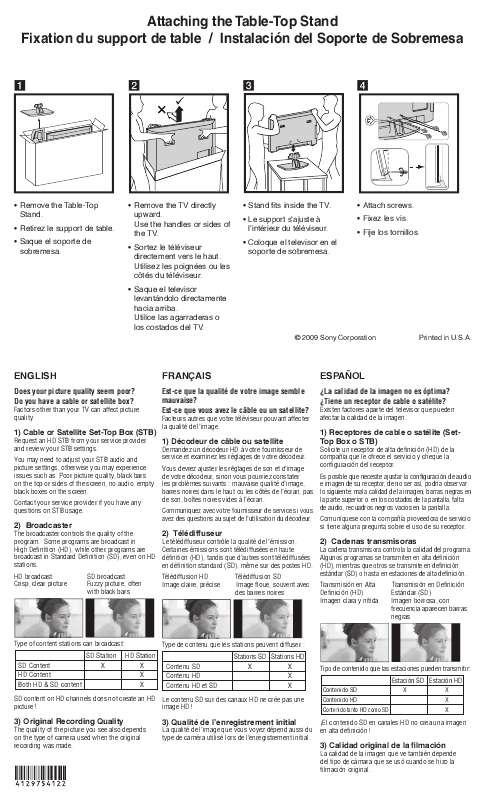 Guide utilisation SONY BRAVIA KDL-32S5100  de la marque SONY