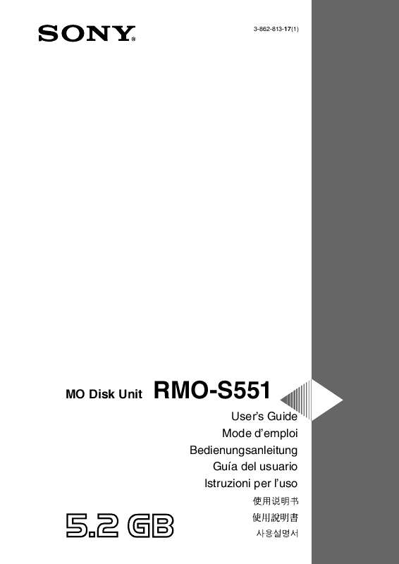 Guide utilisation SONY RMO-S551  de la marque SONY