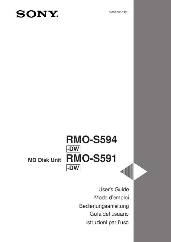 Guide utilisation SONY RMO-S591  de la marque SONY