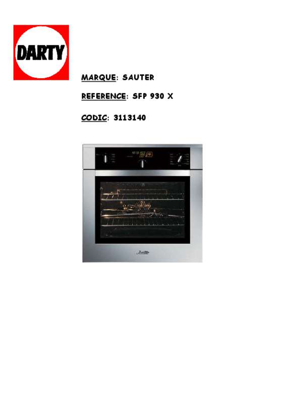 Guide utilisation SAUTER SFP950X de la marque SAUTER