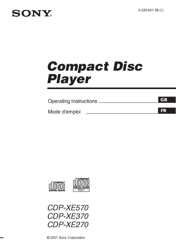 Guide utilisation SONY CDP-XE270B  de la marque SONY