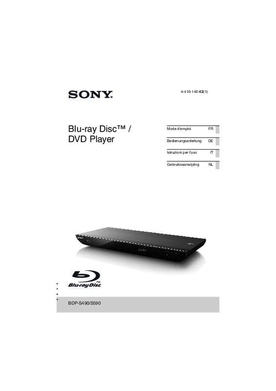 Guide utilisation SONY BDPS490  de la marque SONY