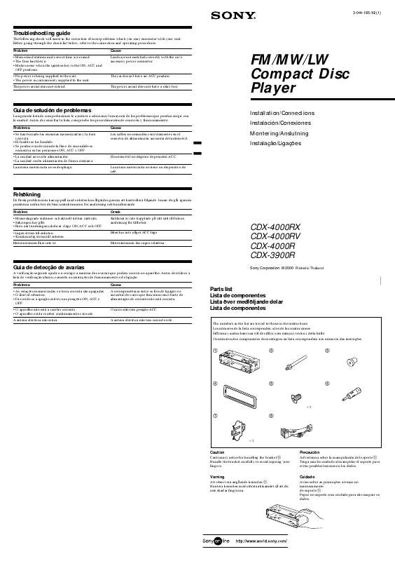 Guide utilisation SONY CDX-3900R  de la marque SONY