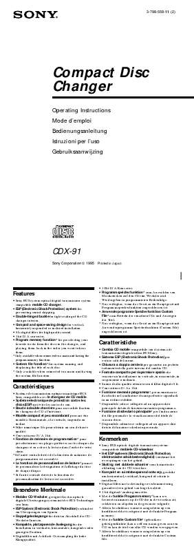 Guide utilisation SONY CDX-91  de la marque SONY