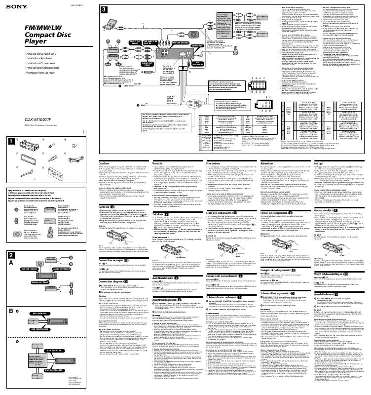 Guide utilisation SONY CDX-M1000TF  de la marque SONY