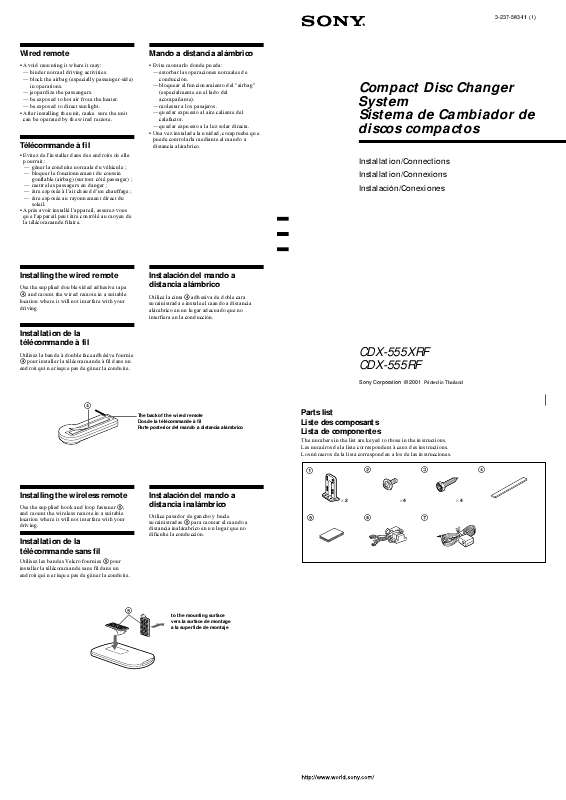 Guide utilisation SONY CDX-555RF  de la marque SONY