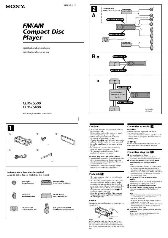 Guide utilisation SONY CDX-F5000  de la marque SONY