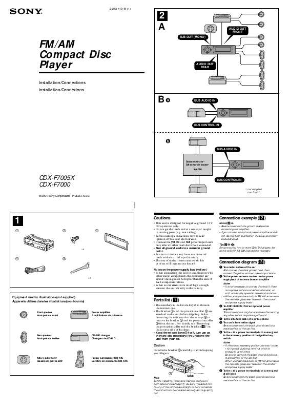 Guide utilisation SONY CDX-F7000  de la marque SONY