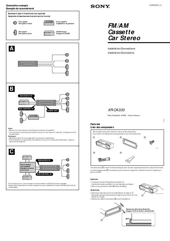 Guide utilisation SONY XR-CA330  de la marque SONY